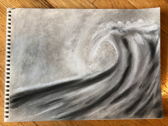Wave, charcoal and chalk